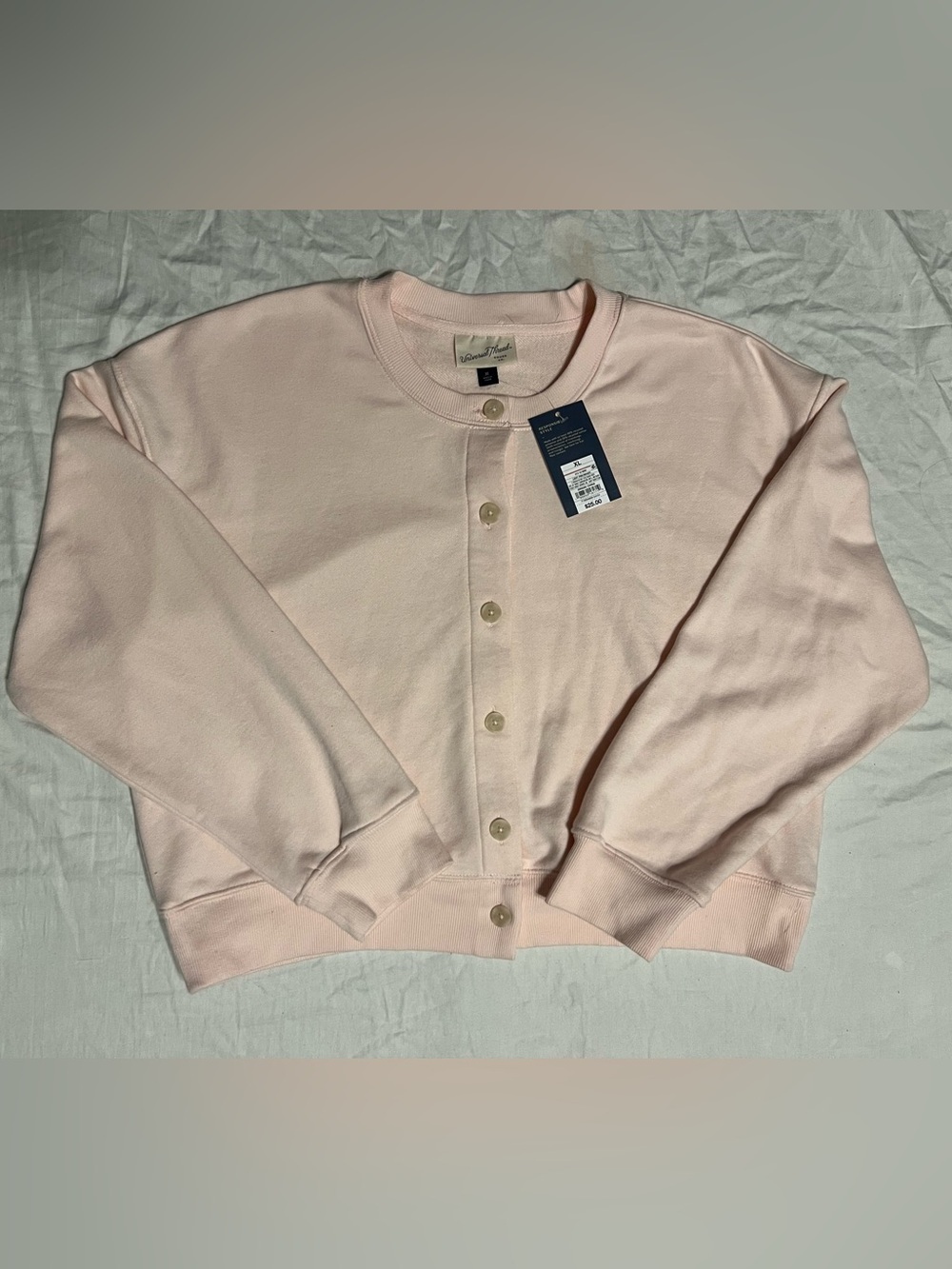 Universal Thread Pale Pink Crewneck Button-Up Cardigan